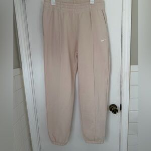 NWT Nike Women’s Cream Jogger Sweatpants with White Swoosh